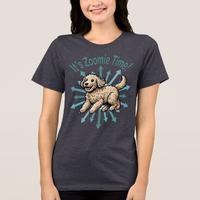 Camiseta Triblenda Es Zoomie Time Labradoodle (Anverso)