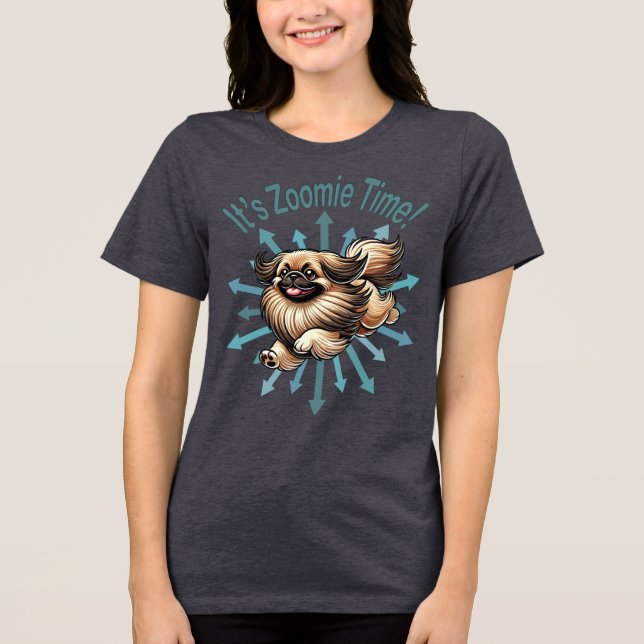 Camiseta Triblenda Es Zoomie Time Pekingese (Anverso)