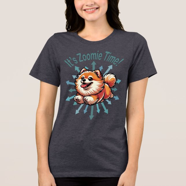 Camiseta Triblenda Es Zoomie Time Pomeranian (Anverso)