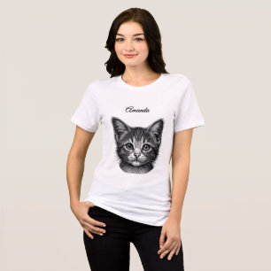 Camiseta Triblenda Esbozo adorable de Gato Joven Personal