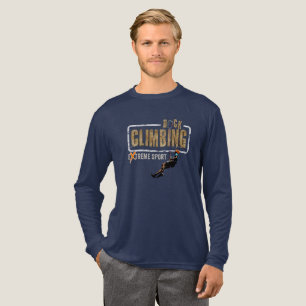 Camiseta Triblenda Escalada en Roca (Modo oscuro) Hombres Manga Lar