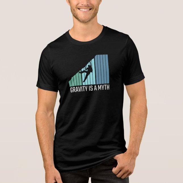 Camiseta Triblenda Escalada - La gravedad es un mito (Anverso)