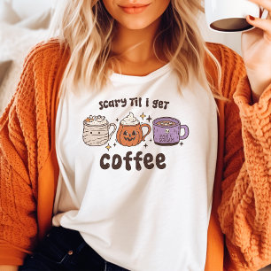 Camiseta Triblenda Escalofriante hasta que tome café Retro Halloween 