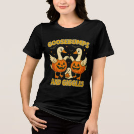 Camiseta Triblenda Escalofríos y risas de Halloween Patos de calabaza