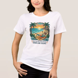Camiseta Triblenda Escape de la costa vintage hamaca de playa puesta