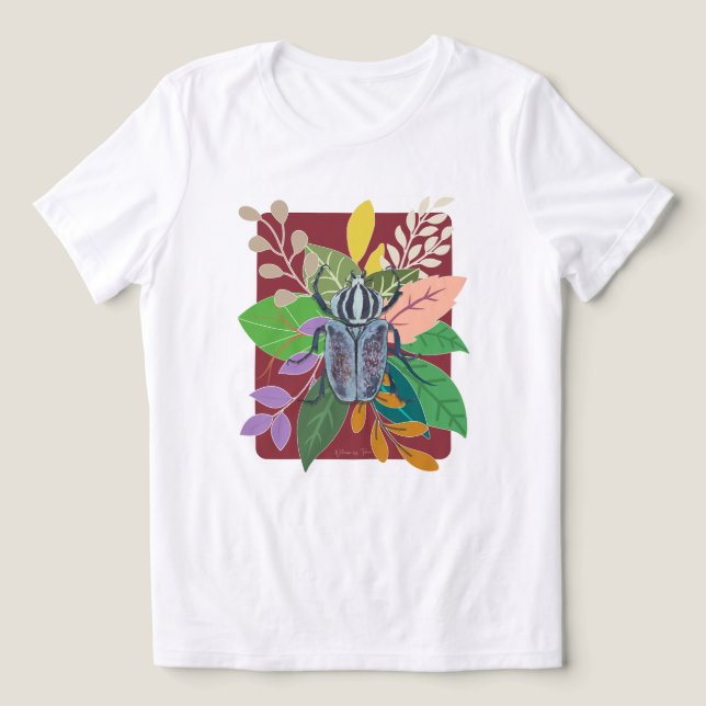 Camiseta Triblenda Escarabajo azul acuarela (Diseño delantero )