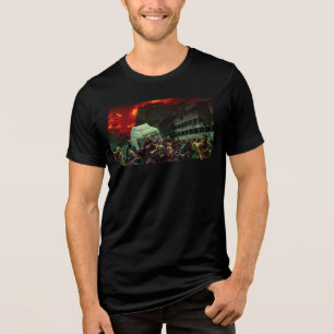 Camiseta Triblenda Escena apocalíptica de Halloween de SlipperyJoe's