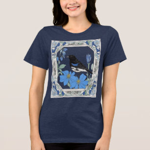 Camiseta Triblenda Escribano Aliblanco Y Aquilegia Azul De Colorado