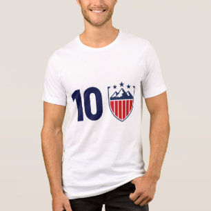Camiseta Triblenda Escudo Atlético Minimalista y Gráfico Número 10
