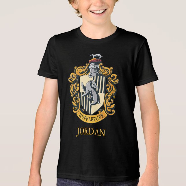 Camiseta Triblenda Escudo de Hufflepuff (Anverso)