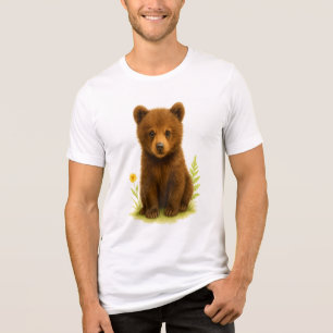 Camiseta Triblenda Escudo de oso bebé en flores silvestres