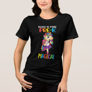 Camiseta Triblenda Escuela preescolar Unicornio de vuelta a la escuel