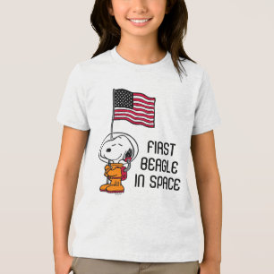 Camiseta Triblenda ESPACIO   Snoopy Con Astronauta De Bandera