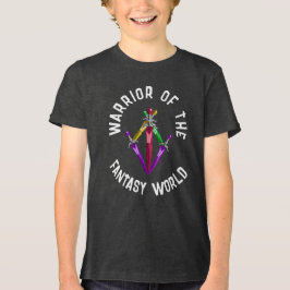 Camiseta Triblenda Espada de Energía de Fantasía Brillante para Niños