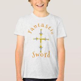Camiseta Triblenda Espada Dorada de Fantasía Medieval para Niños