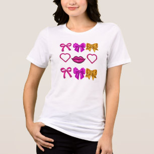 Camiseta Triblenda Espaldas de vidrio rosado negrita y labios Purpuri