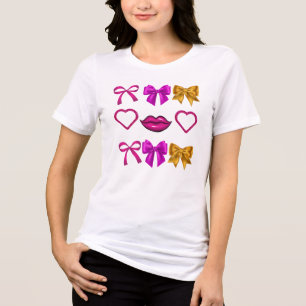 Camiseta Triblenda Espaldas de vidrio rosado negrita y labios Purpuri