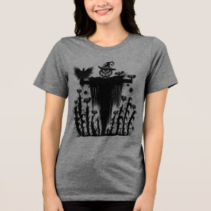 Camiseta Triblenda Espantapájaros de Halloween Gótico Espeluznante Ca
