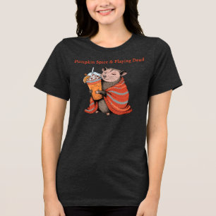 Camiseta Triblenda Especia de Calabaza y Oposum Divertido de Otoño Ha