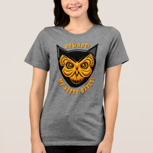 Camiseta Triblenda Espectacular cráneo de mariposa de gato negro