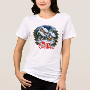 Camiseta Triblenda Espectacular Globe de nieve de la villa invernal