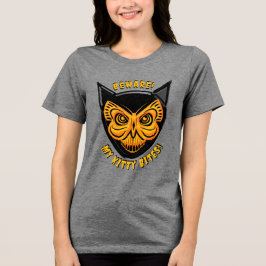 Camiseta Triblenda Espeluznante Skull de mariposa de gato negro