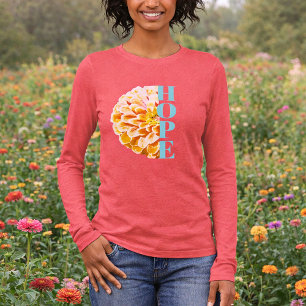 Camiseta Triblenda Esperanza en Jesús Flor de Zinnia Cristiana