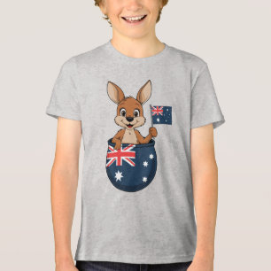 Camiseta Triblenda Espíritu australiano - Canguro con bandera austral