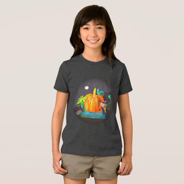 Camiseta Triblenda Espíritu de calabaza magia Diversión Halloween Ani ( Anverso Completo)