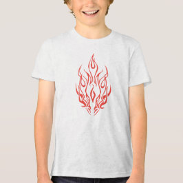 Camiseta Triblenda Espíritu de Llama Cara | Arte de Silueta de Fuego 