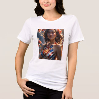 Camiseta Triblenda Espíritu norteamericano: Camiseta de mujer audaz y