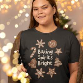 Camiseta Triblenda Espíritus mordaces Navidades brillantes Cookies Fe