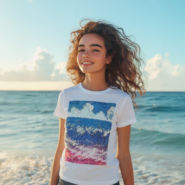 Camiseta Triblenda Esplash azul ondulado y rosa (Subido por el creador)