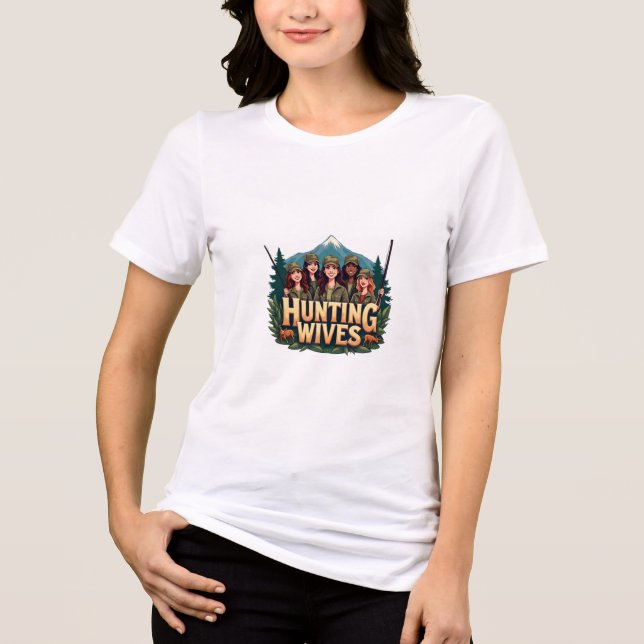 Camiseta Triblenda Esposas de caza de montaña: mujeres aventuras salv (Anverso)