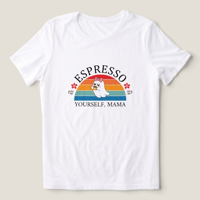 Camiseta Triblenda Espresso tu propia mamá - Fantasma arco iris retro (Diseño delantero )