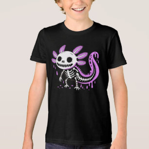 Camiseta Triblenda Esqueleto de Ajolote con Drip Divertido y Espeluzn