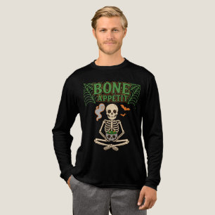 Camiseta Triblenda Esqueleto de Halloween de Appétit Óseo con Cauldro
