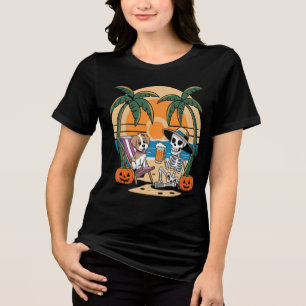 Camiseta Triblenda Esqueleto de las vibraciones de la playa de Hallow