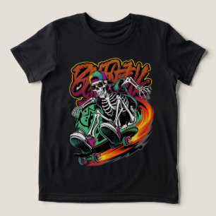 Camiseta Triblenda Esqueleto en un grafiti de estilo callejero en mon