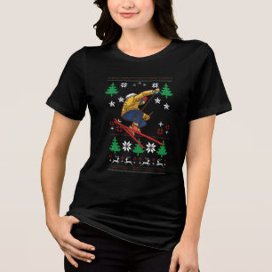 Camiseta Triblenda Esquiar Navidad Fea