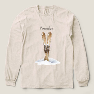 Camiseta Triblenda Esquís de Navidad Nieve