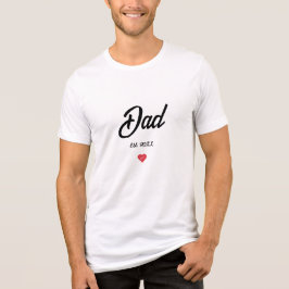 Camiseta Triblenda Establecido Papá Corazón Escritura Negra