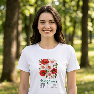 Camiseta Triblenda Estado de Ánimo de Flor Silvestre Rojo Blanco Amap