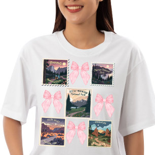 Camiseta Triblenda Estampilla de Coquette de los Viejos Parques Nacio