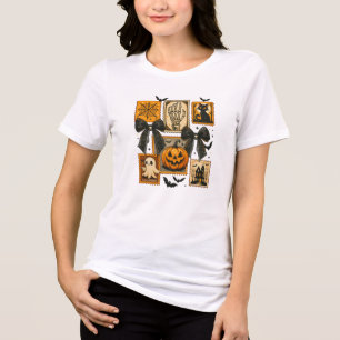 Camiseta Triblenda Estampillas de Halloween de Coquette Vintage