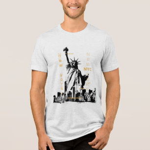 Camiseta Triblenda Estatua De La Libertad Nyc Mens Manga Corta De Alt