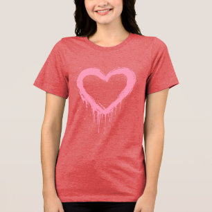 Camiseta Triblenda Estética del corazón rosado moderno Y2K