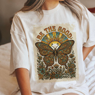Camiseta Triblenda Estética Hippie Sol Retro Mariposa Boho
