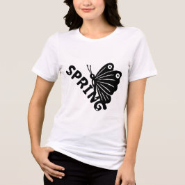 Camiseta Triblenda Estética Mariposa Primavera Minimalista Gráfica