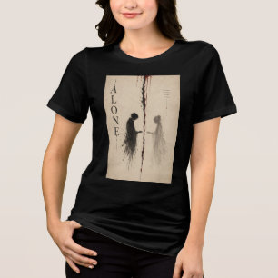 Camiseta Triblenda Estética oscura solitaria Gráfico de silueta